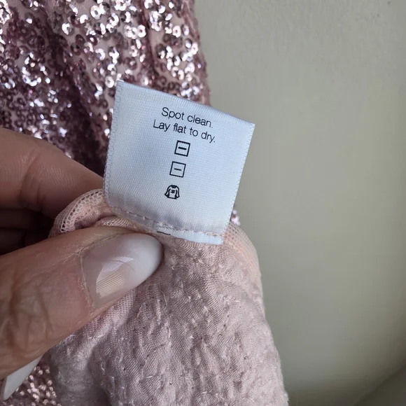 Norma Kamali Pink Sequin Midi Skirt - Rose Gold High Waisted Flare - Picture 6 of 8